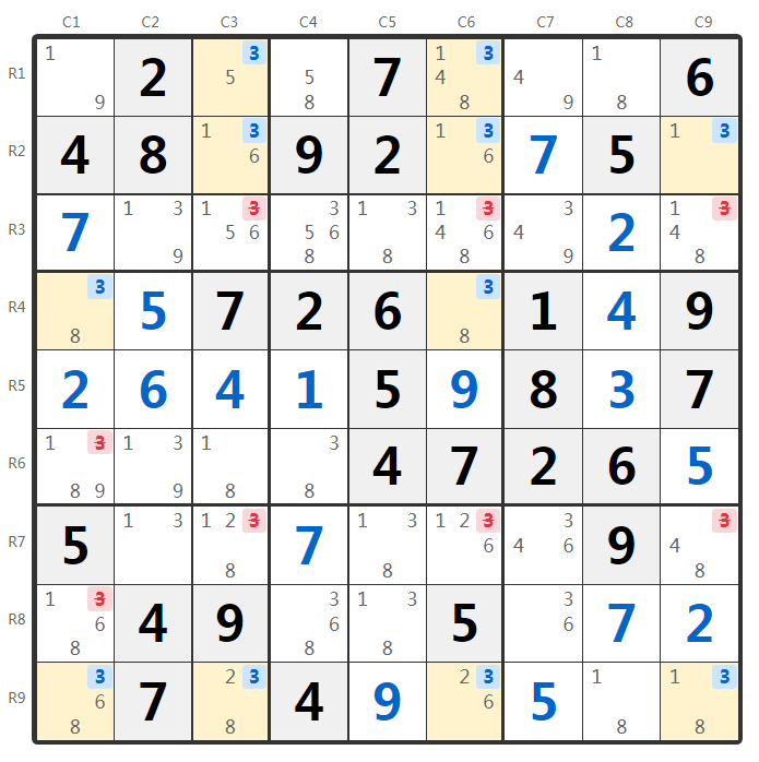 Contoh teknik Jellyfish Sudoku