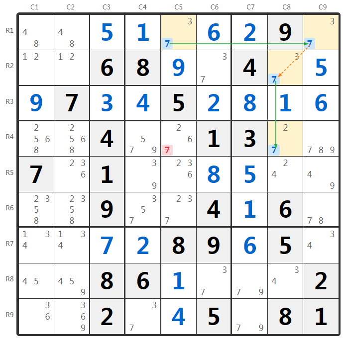 Contoh 2-String Kite Sudoku