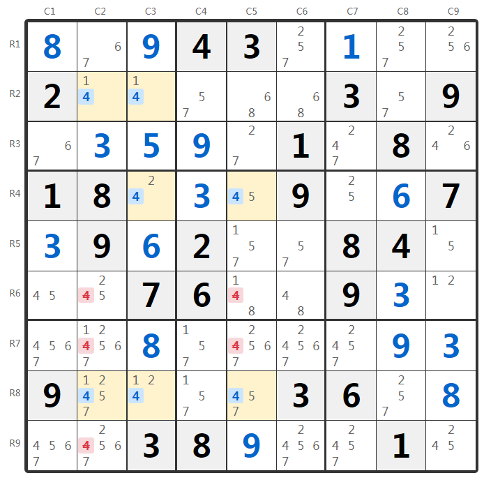 Contoh teknik Swordfish Sudoku
